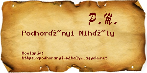 Podhorányi Mihály névjegykártya